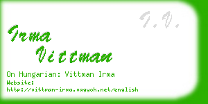 irma vittman business card